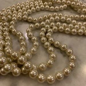 Pair of Long Faux Pearl Necklaces